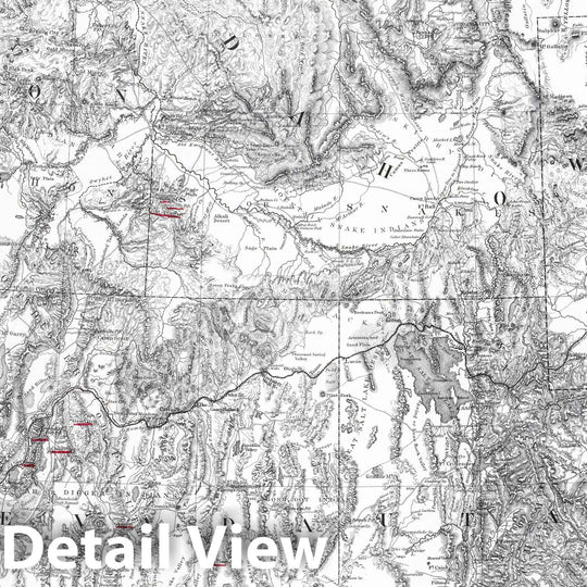 Historic Map : Geologic Atlas - 1870 Plate 1. Part of the U.S. Engineer Department's Map of the Western States and Territories, Showing Location of Mining Districts.