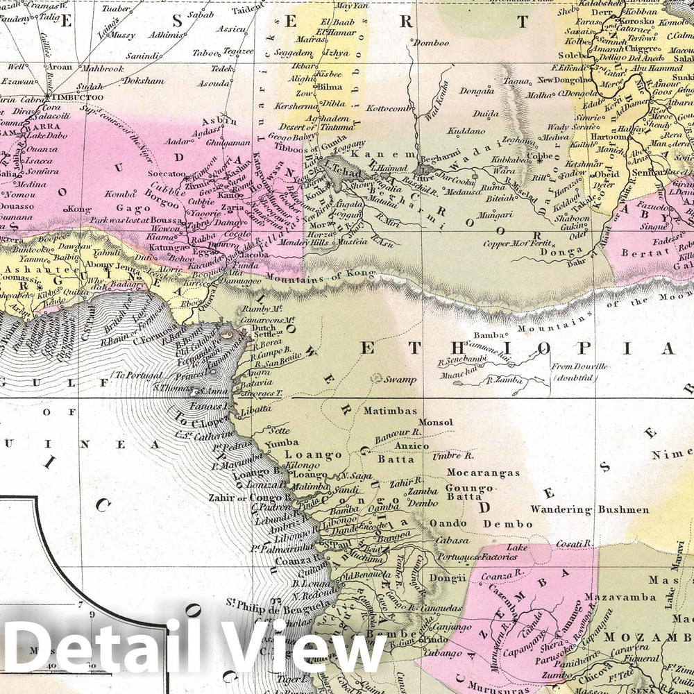 Historic Map : 1849 Africa, by H.S.Tanner - Vintage Wall Art