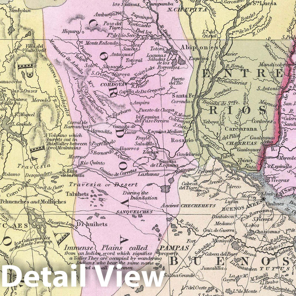 Historic Map : Chile; Argentina; Uruguay, Patagonia (Argentina and Chile) 1849 Chili La Plata and Uruguay , Vintage Wall Art