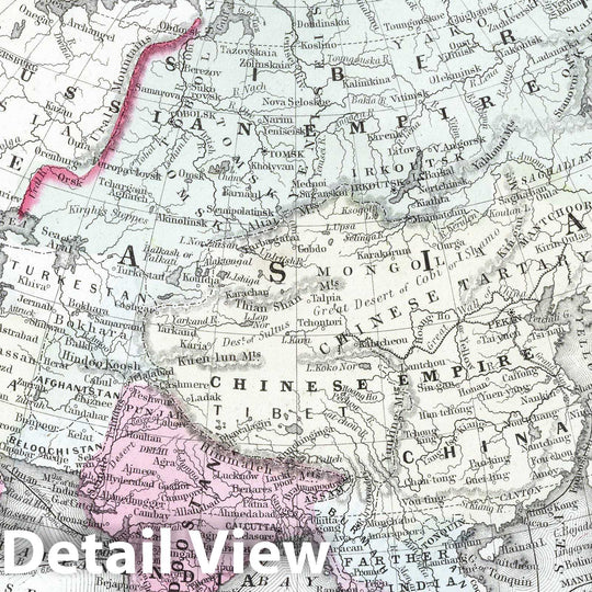 Historic Map : 1865 Map of Asia Showing its Gt. Political Divisions - Vintage Wall Art