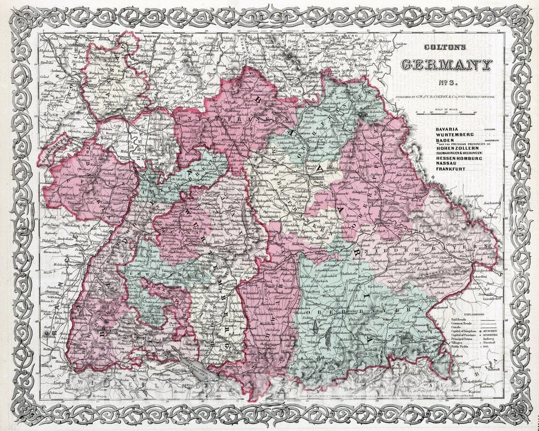 Historic Map : 1869 Germany. v1 - Vintage Wall Art