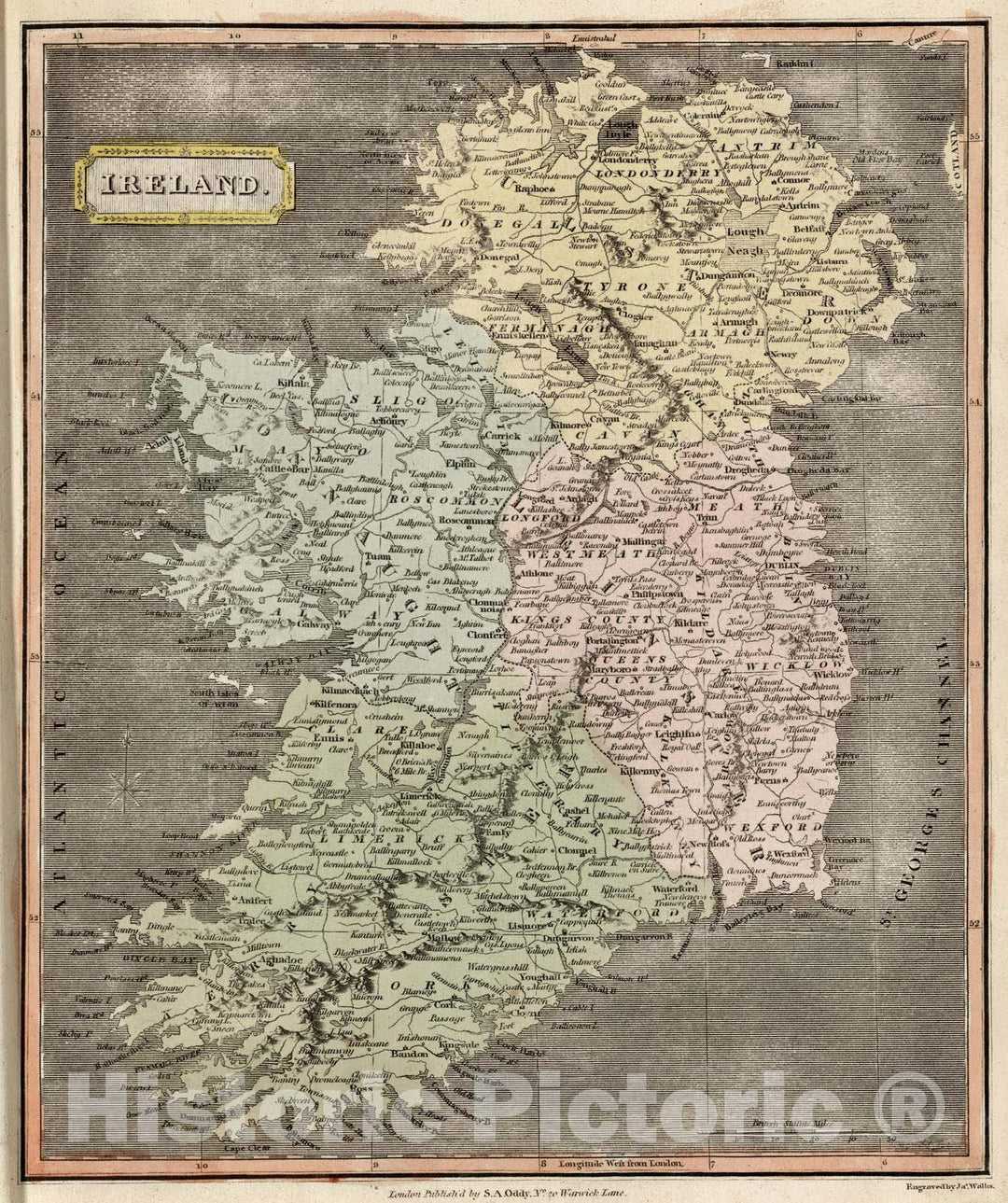 Historic Map : 1811 Ireland. v3 - Vintage Wall Art