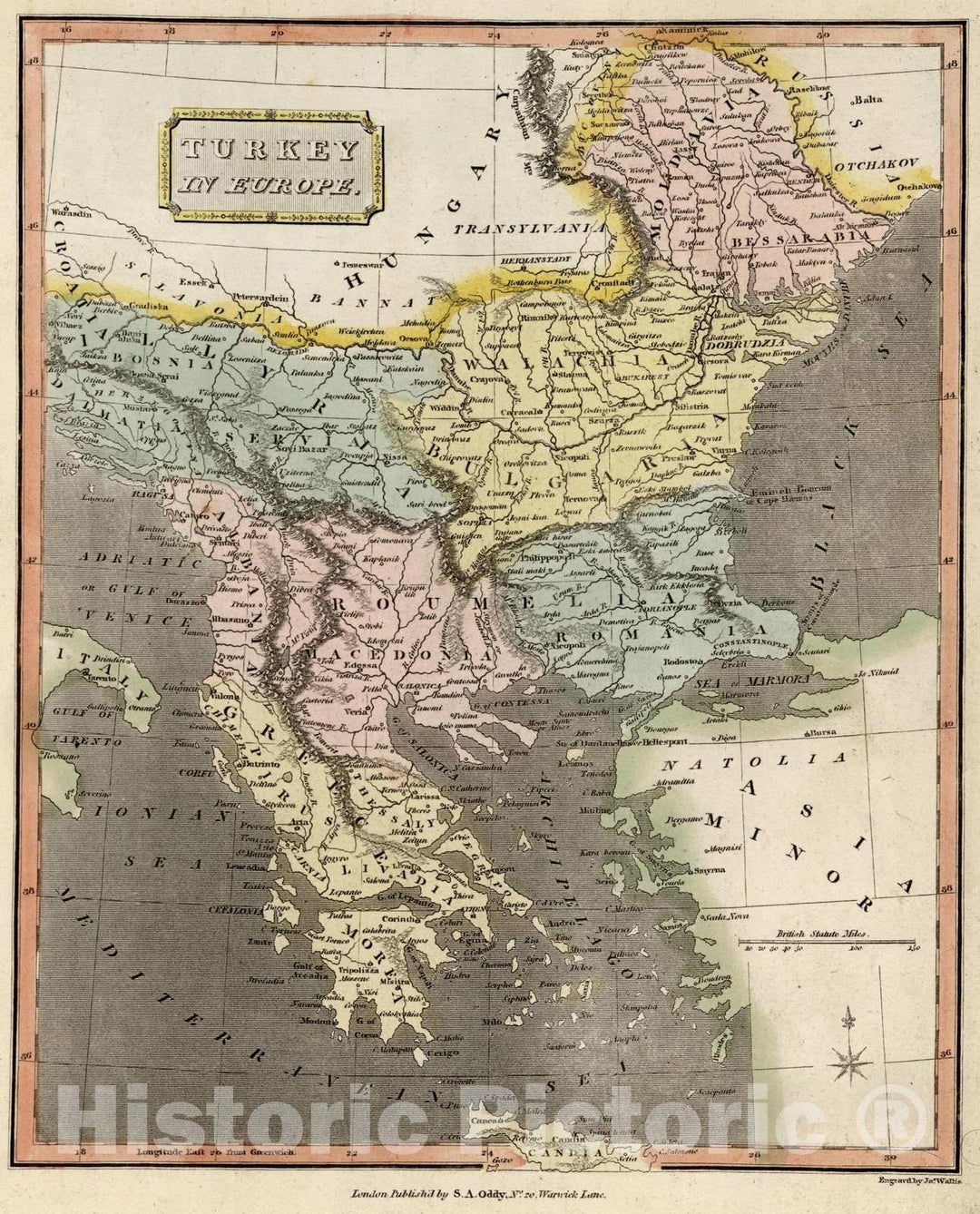 Historic Map : 1811 Turkey in Europe. v1 - Vintage Wall Art