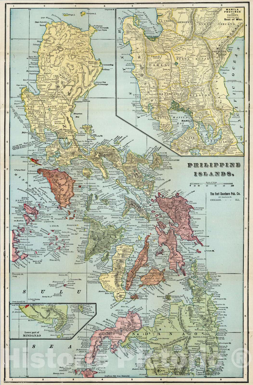 Historic Map : 1898 Philippine Islands - Vintage Wall Art