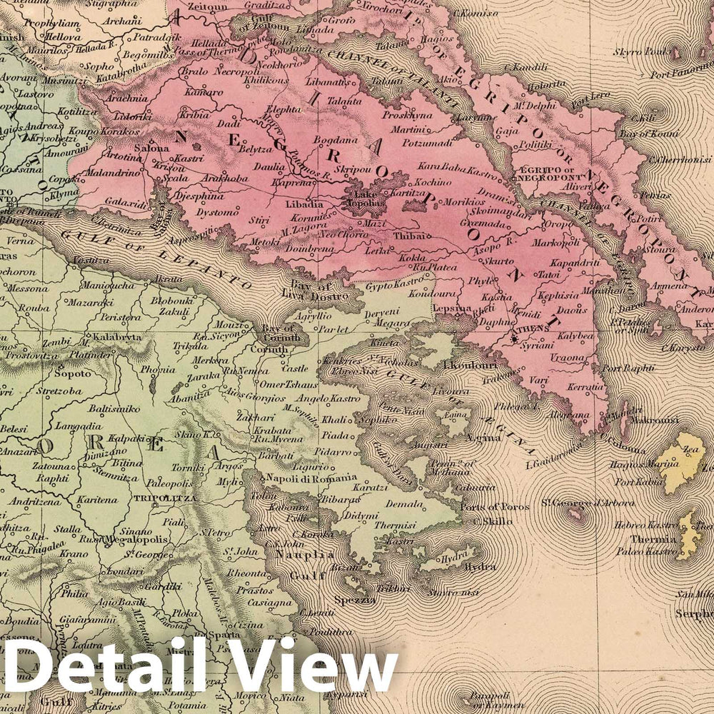 Historic Map : 1853 Greece - Vintage Wall Art