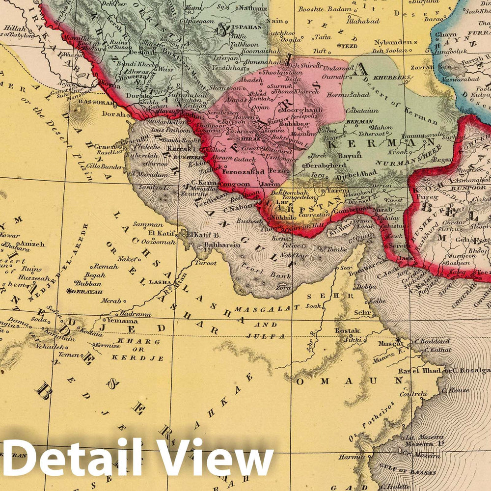 Historic Map : 1853 Persia, Arabia - Vintage Wall Art