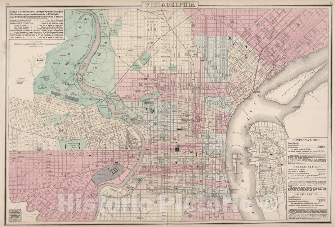 Historic Map : 1878 Philadelphia. - Vintage Wall Art