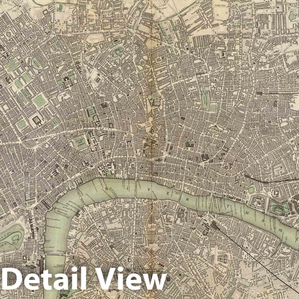 Historic Map : 1843 London. 1843. - Vintage Wall Art