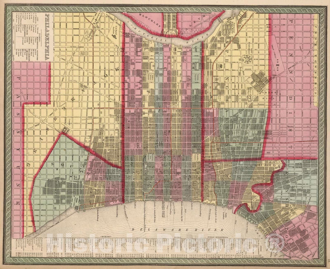 Historic Map : 1853 Philadelphia : Vintage Wall Art