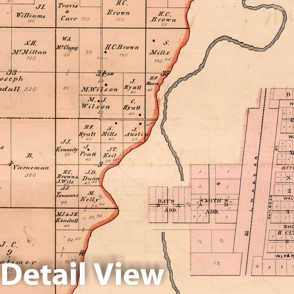 Historic Map : 1874 Hanna and Michigan Townships, Laporte County, Indiana. Westville. Corymbo. - Vintage Wall Art