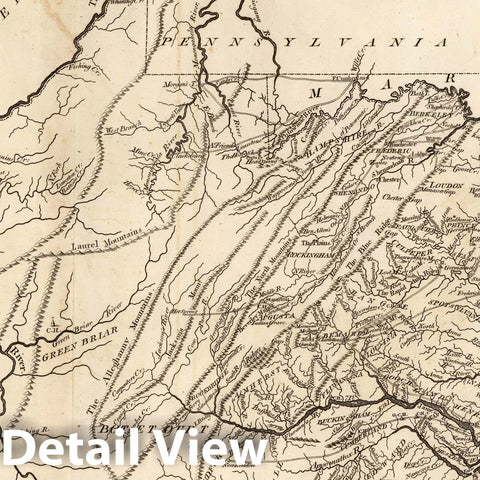 Historic Map : 1795 State of Virginia. - Vintage Wall Art