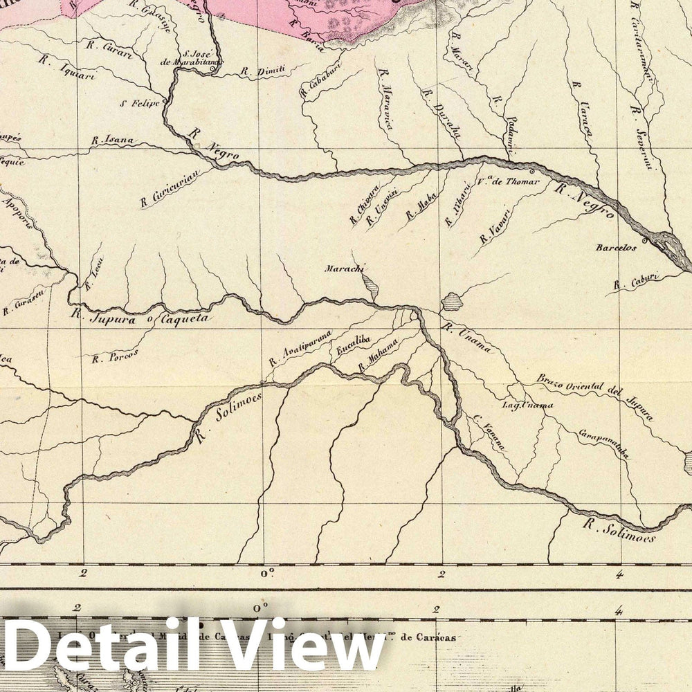 Historic Map : Venezuela, 1840 Mapas fisicos de Venezuela. , Vintage Wall Art