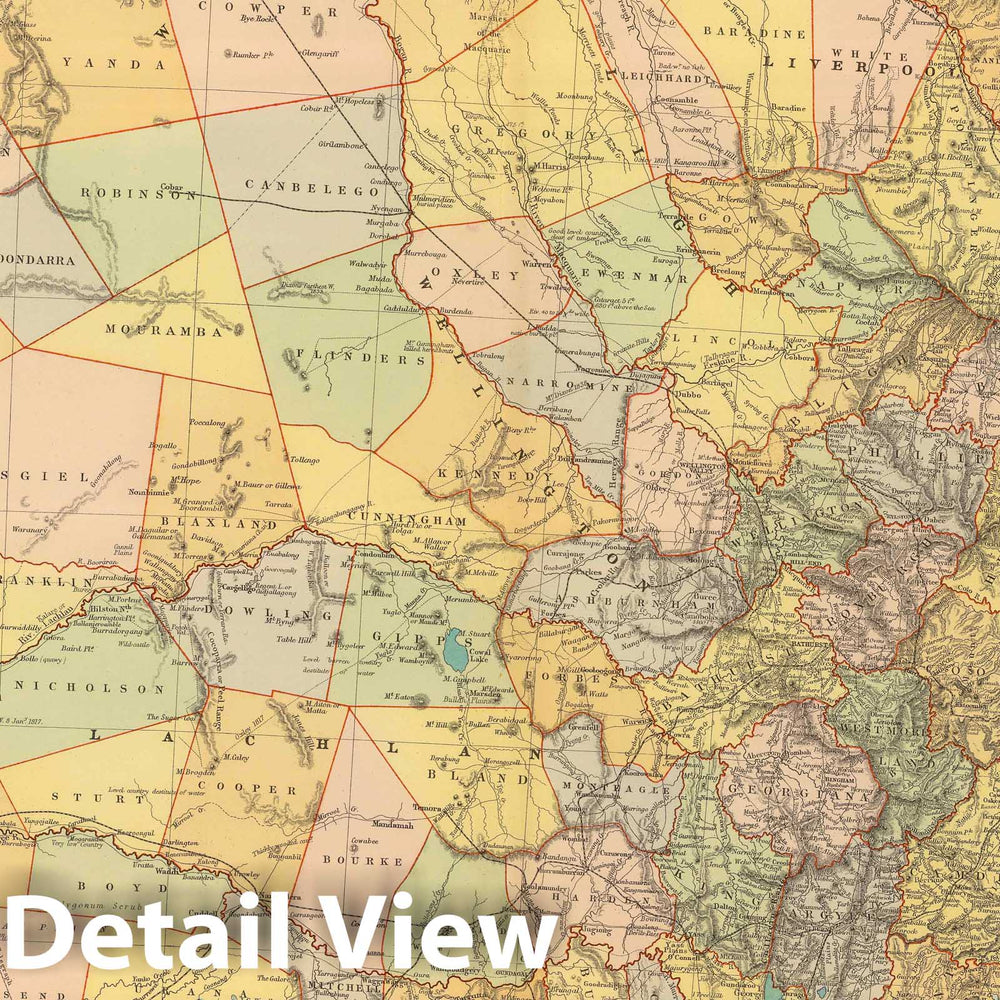 Historic Map : 1901 New South Wales. v2 - Vintage Wall Art