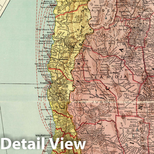 Historic Map - National Atlas - 1924 Composite: Chile, Bolivia, Peru, Ecuador, Uruguay, Paraguay, Argentine Republic. - Vintage Wall Art