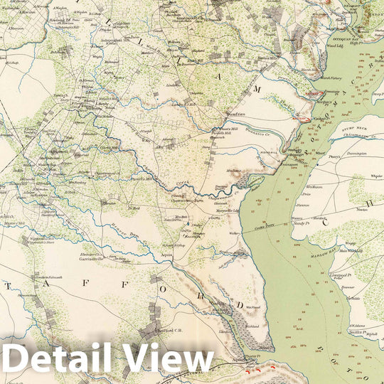 Historic Map : Military Atlas - 1895 N.E. Virginia, Washington 2. - Vintage Wall Art