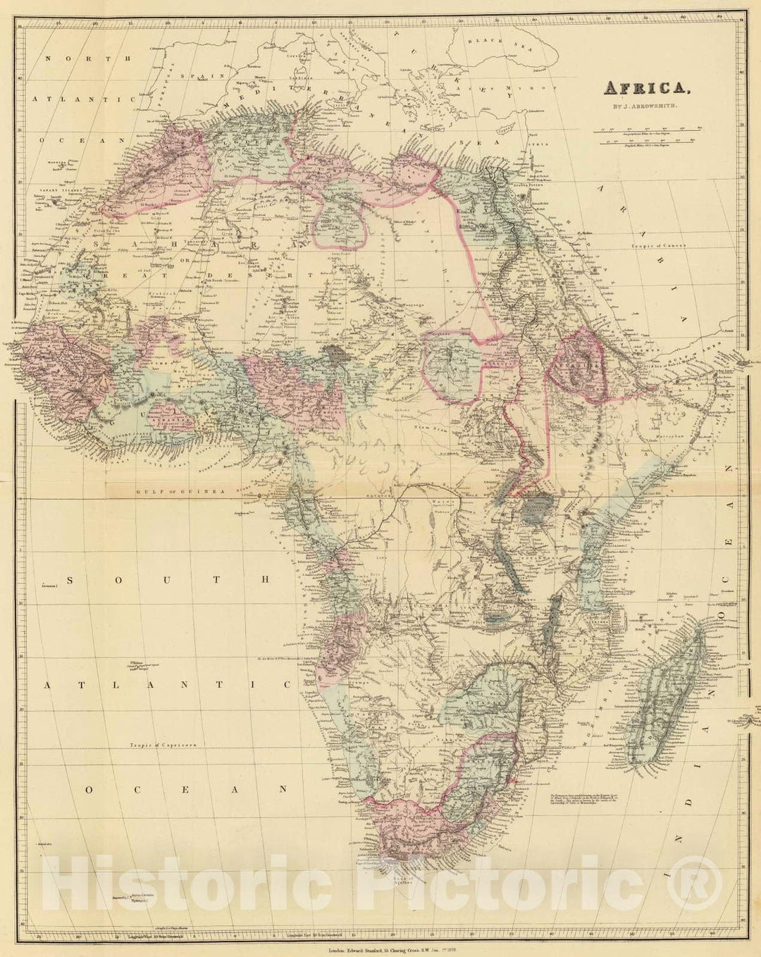 Historic Map : 1880 Africa. v2 - Vintage Wall Art