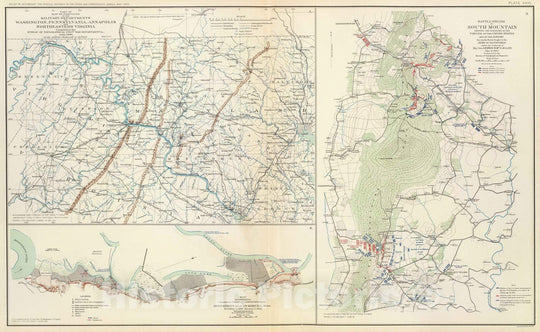 Historic Map : Military Atlas - 1895 Mil. depts. of Wash, Penn, Annapolis, NE Va. - Vintage Wall Art