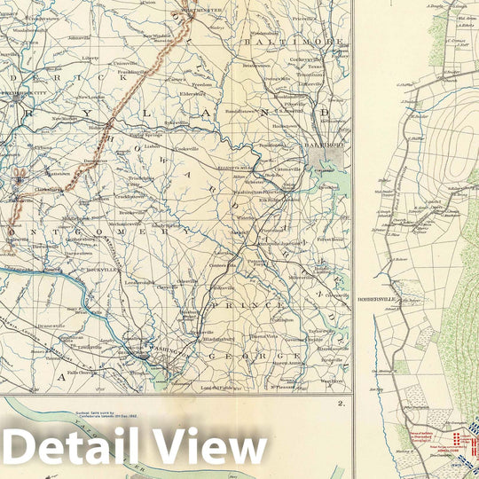 Historic Map : Military Atlas - 1895 Mil. depts. of Wash, Penn, Annapolis, NE Va. - Vintage Wall Art