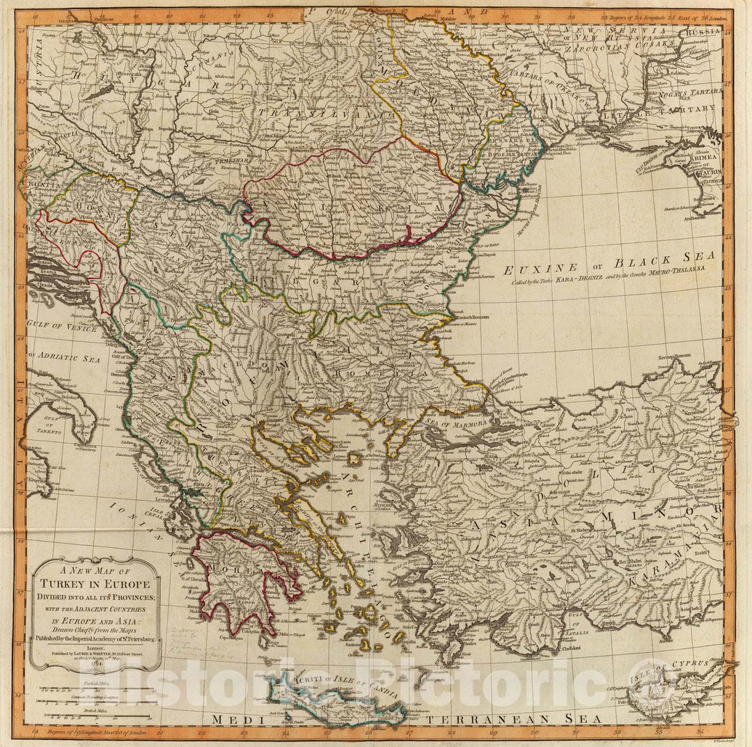 Historic Map : 1794 Turkey in Europe. - Vintage Wall Art