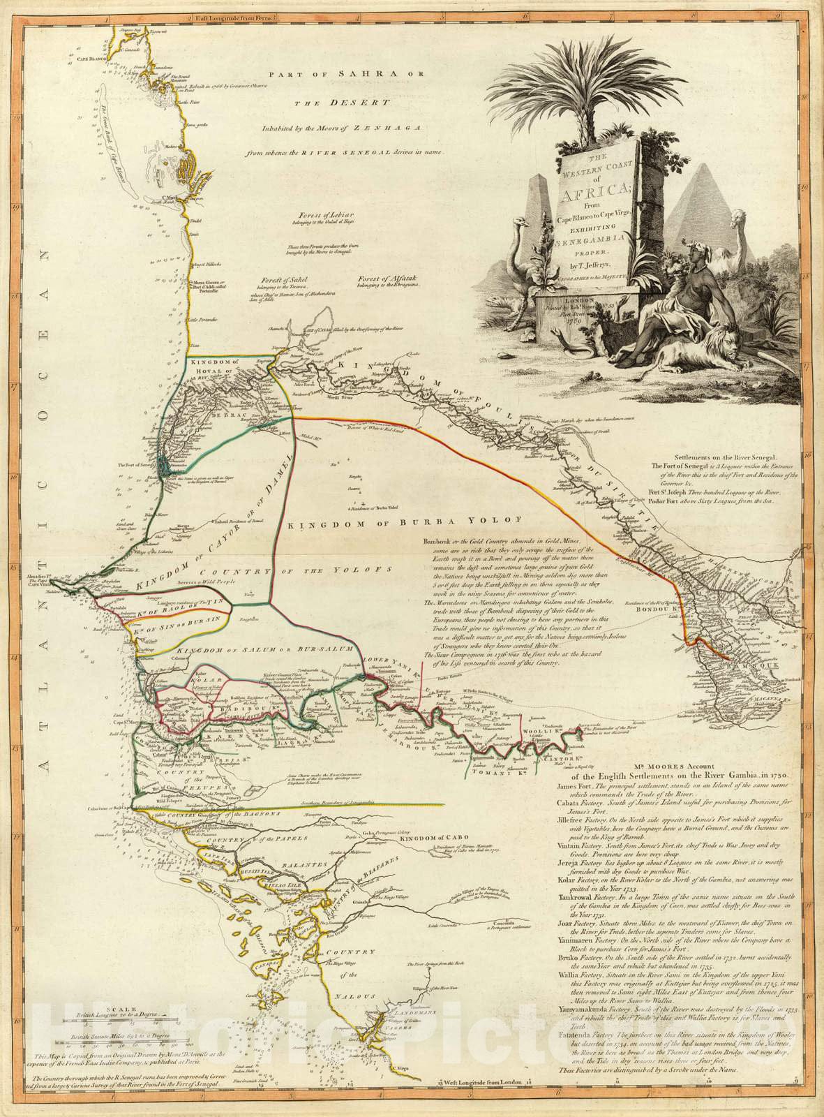 Historic Map : 1789 W. Coast Africa. - Vintage Wall Art