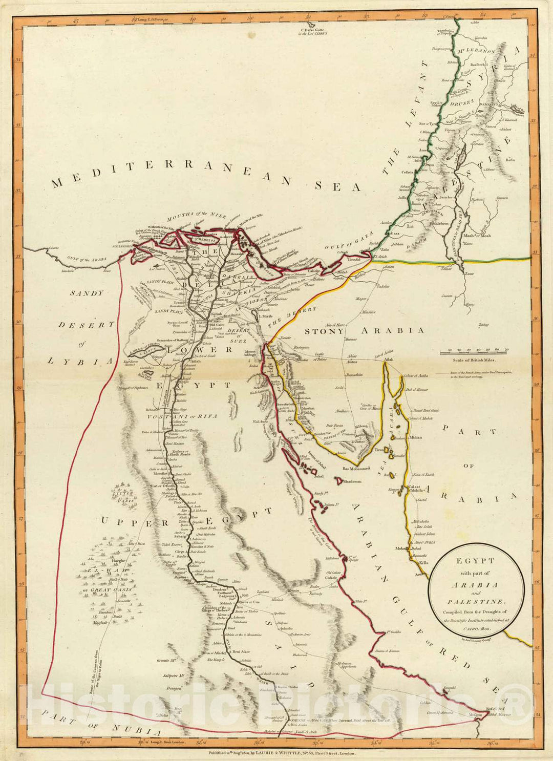 Historic Map : 1801 Egypt, Arabia, Palestine. - Vintage Wall Art