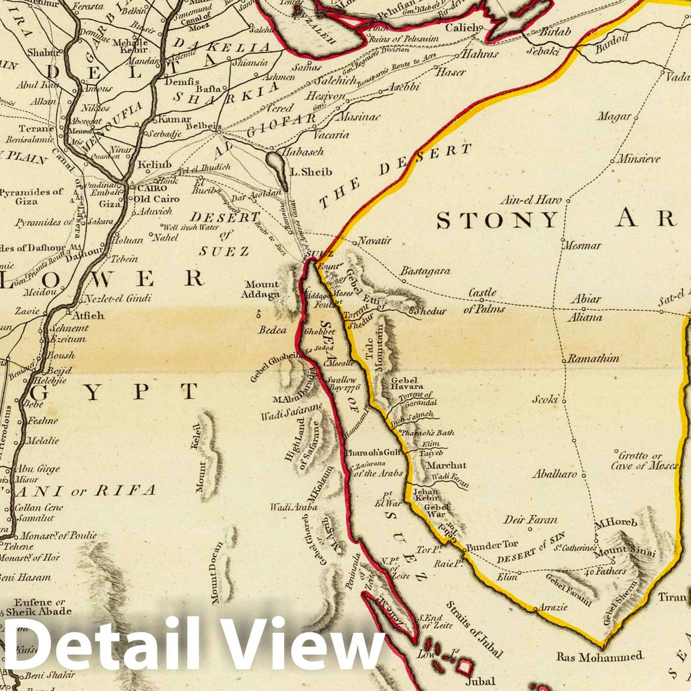 Historic Map : 1801 Egypt, Arabia, Palestine. - Vintage Wall Art