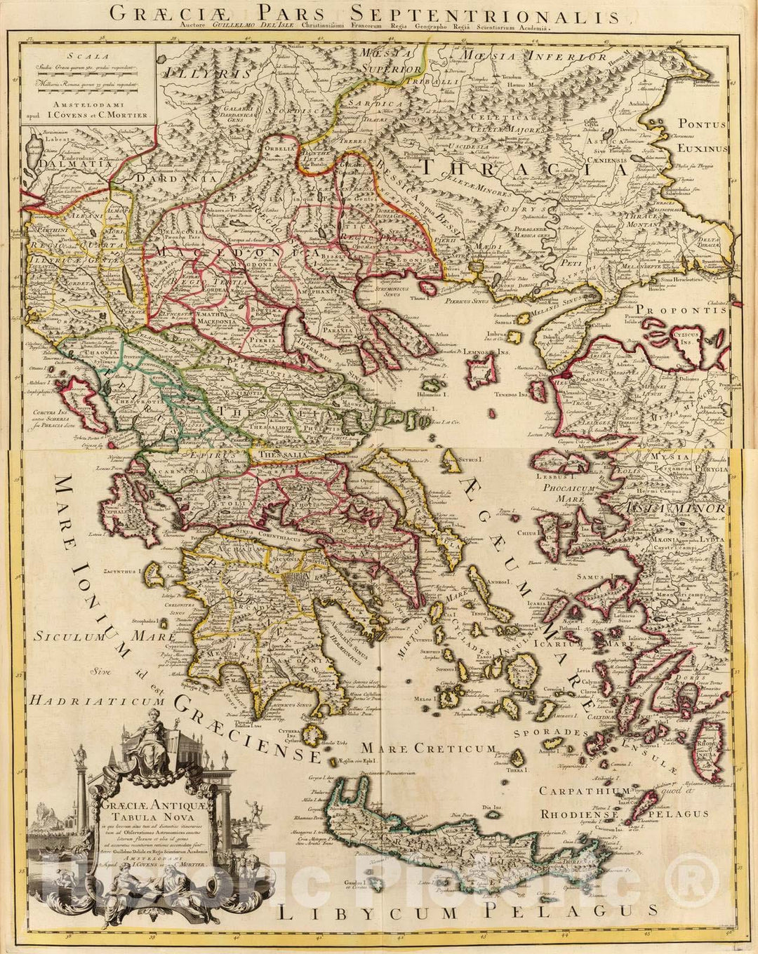 Historic Map : Greece; Macedonia, 1742 Composite: Graeciae Antiquae. , Vintage Wall Art