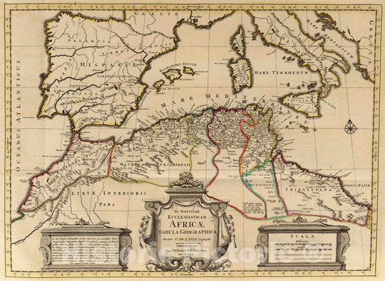 Historic Map : Africa, North 1742 Africae Tabula Geographica. , Vintage Wall Art