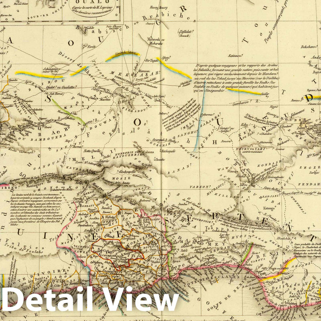 Historic Map : Africa, Central 1828 Senegambie, Soudan, Guinee Septentrionale. , Vintage Wall Art