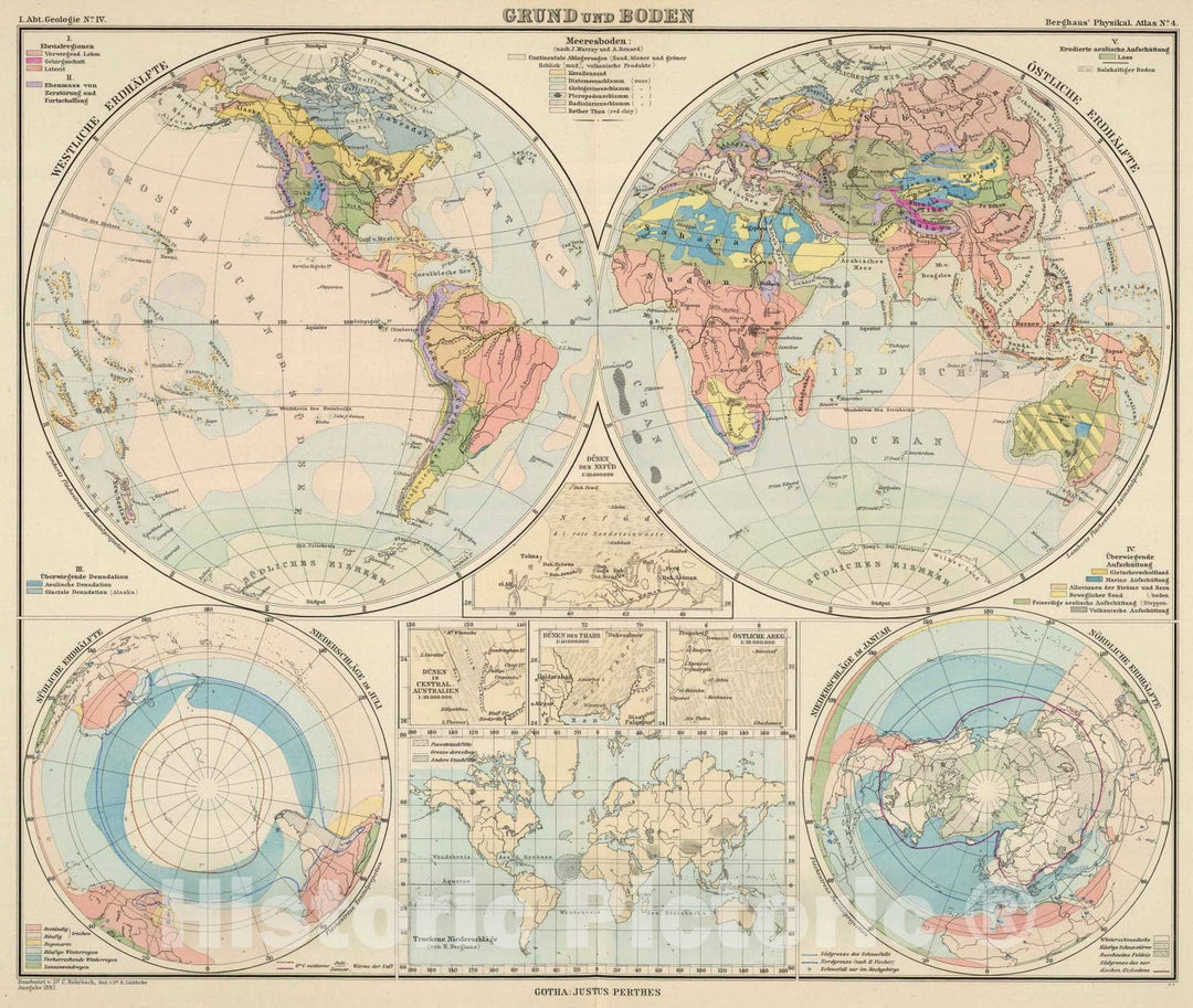 Historic Map : Geologic Atlas - 1892 Grund u. Boden. - Vintage Wall Art