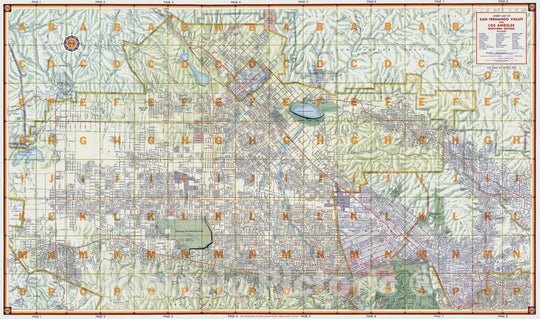 Historic Map - Street Map of San Fernando Valley and Los Angeles Northern Section, 1956 National Atlas - Vintage Wall Art