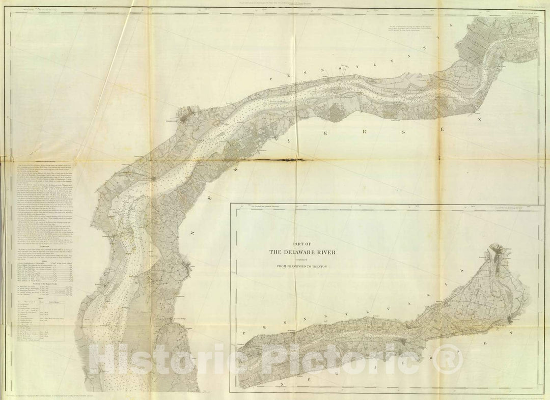 Historic Map : Chart Atlas - 1848 Delaware Bay, River 3. - Vintage Wall Art