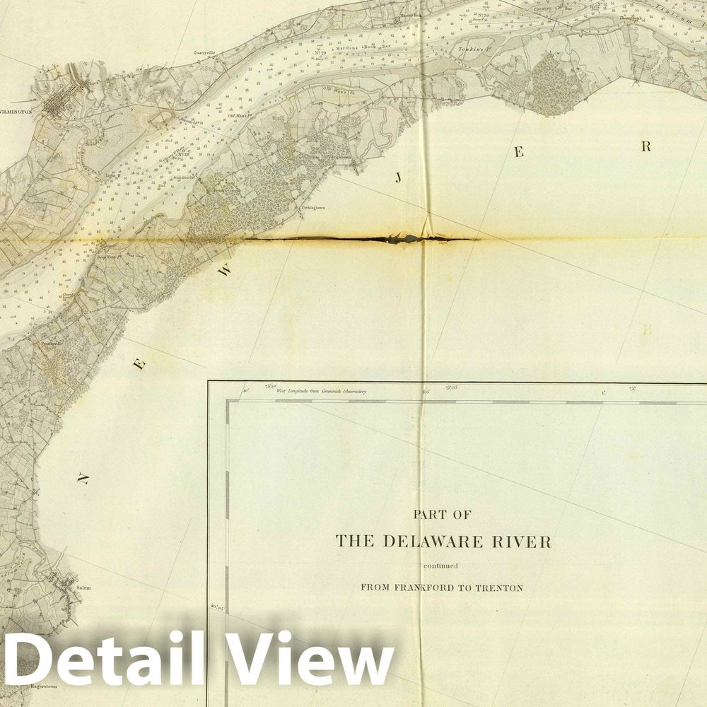 Historic Map : Chart Atlas - 1848 Delaware Bay, River 3. - Vintage Wall Art