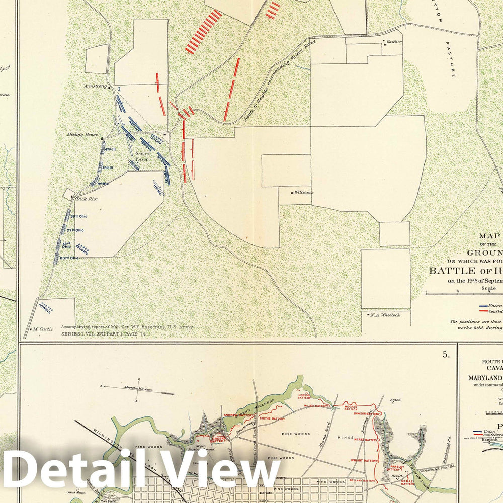 Historic Map : Military Atlas - 1895 Battle of Corinth; Iuka; Bayou Fourche; Fredericksburg; Wilmington. - Vintage Wall Art