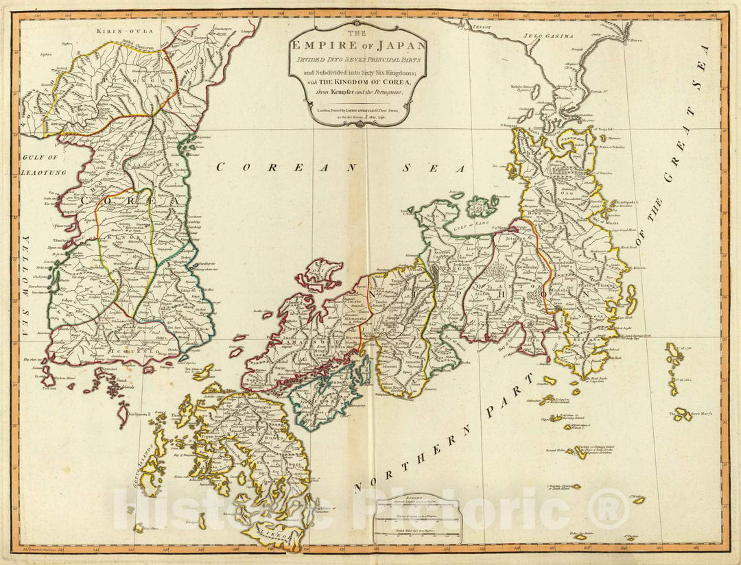 Historic Map : 1794 Japan, Korea. - Vintage Wall Art