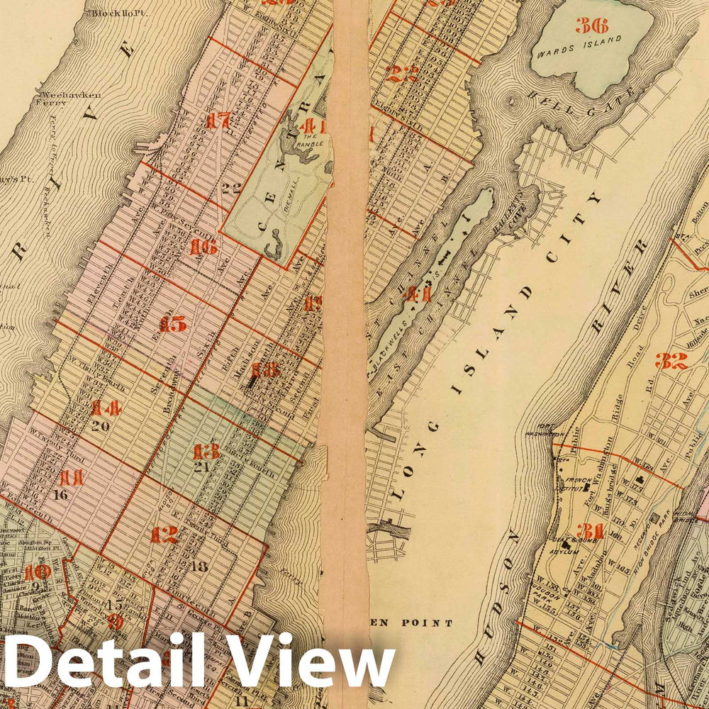 Historic Map : City Atlas - 1879 Index map: Atlas, City of New York. - Vintage Wall Art