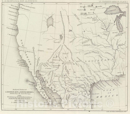 Historic Map : Exploration Book - Reduced Section, General map, North America, 1795. - Vintage Wall Art