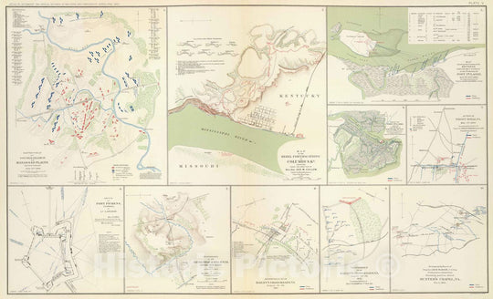 Historic Map : Military Atlas - 1895 Youngs Branch; Columbus, Ky. - Vintage Wall Art