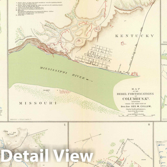 Historic Map : Military Atlas - 1895 Youngs Branch; Columbus, Ky. - Vintage Wall Art