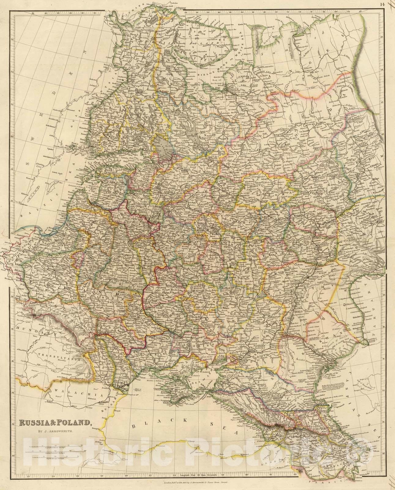 Historic Map : 1832 Russia, Poland. - Vintage Wall Art