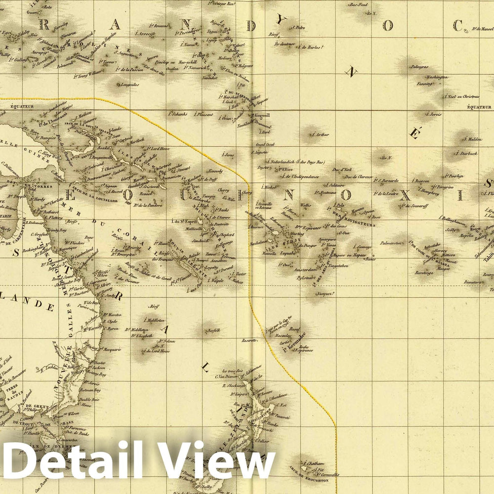 Historic Map : Australia, , Pacific 1827 Oceanie. , Vintage Wall Art