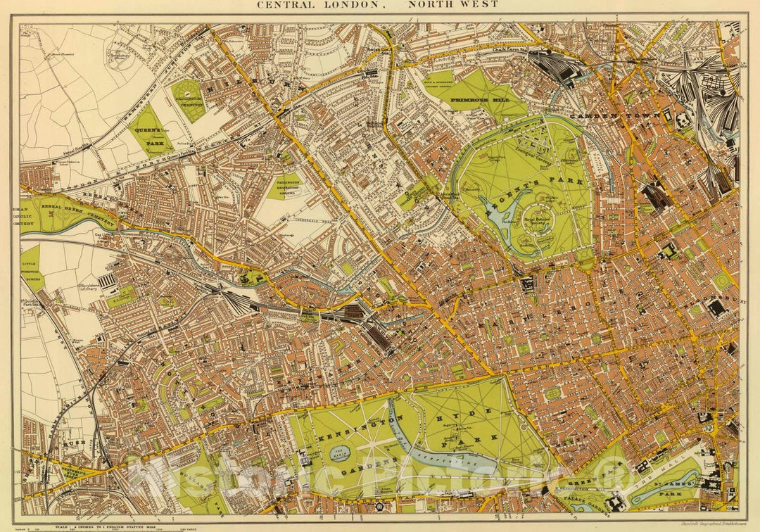 Historic Map : 1901 London NW. - Vintage Wall Art