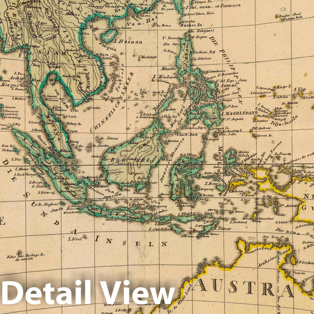 Historic Map : Australia, , Asia; Pacific 1803 2. Atlas des ganzen Erdkreises. , Vintage Wall Art