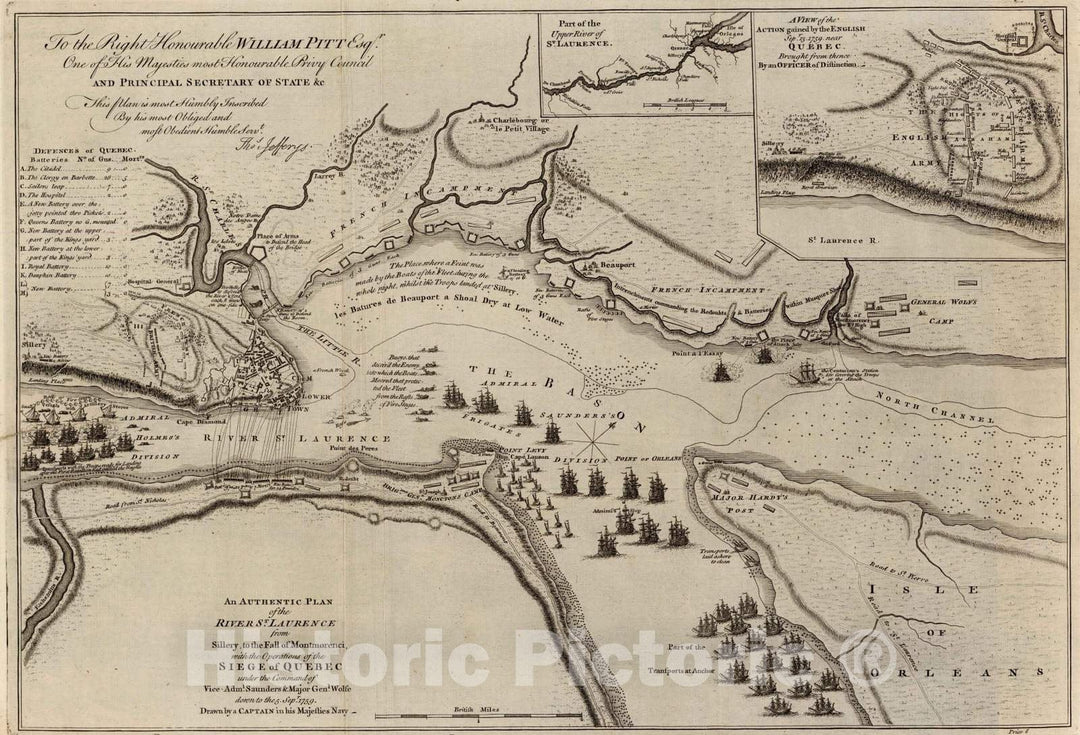 Historic Map : Geography Book - 1759 River St. Laurence. - Vintage Wall Art