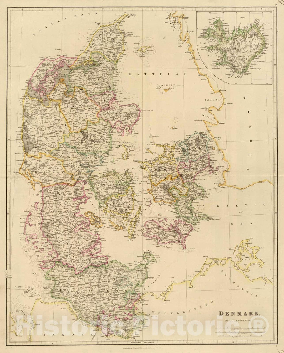 Historic Map : 1832 Sweden, Norway. - Vintage Wall Art