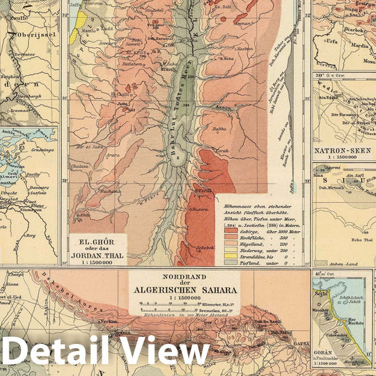 Historic Map : Algeria; Netherlands, California, , World 1892 Tieflander. , Vintage Wall Art