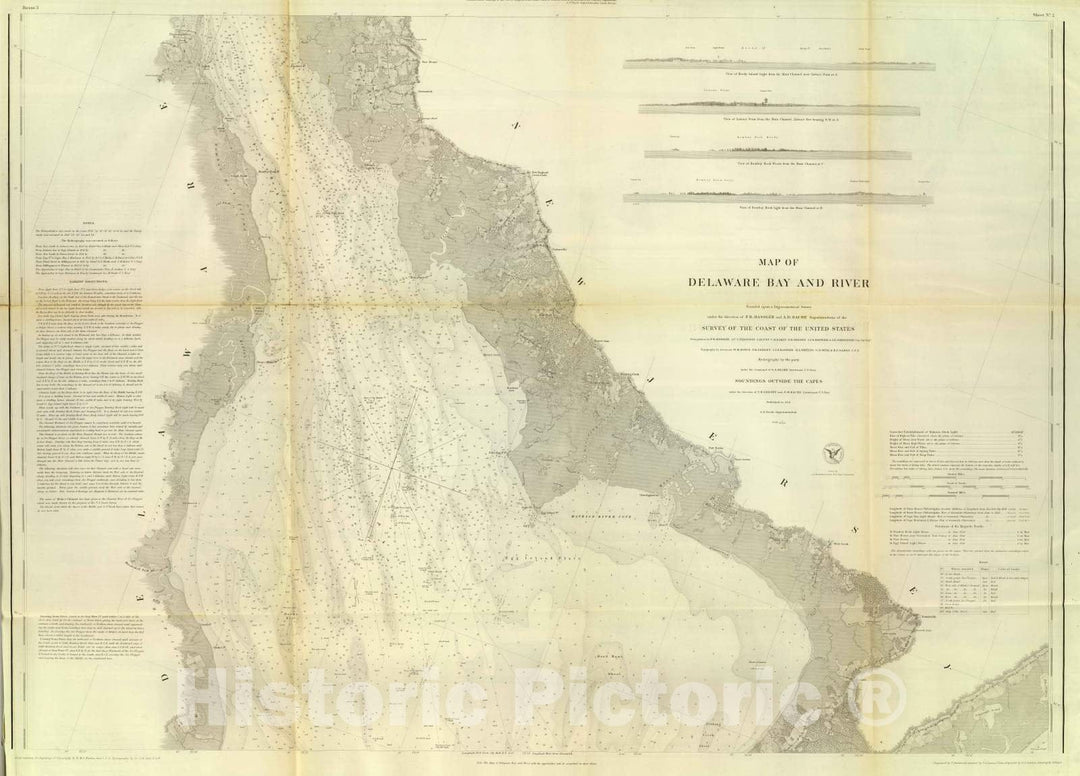 Historic Map : Chart Atlas - 1848 Delaware Bay, River 2. - Vintage Wall Art