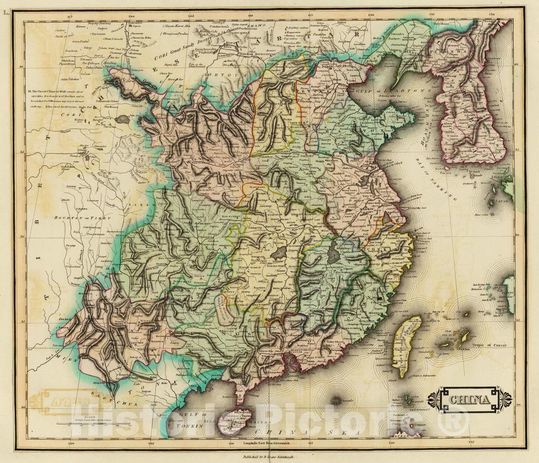 Historic Map : 1831 China. - Vintage Wall Art