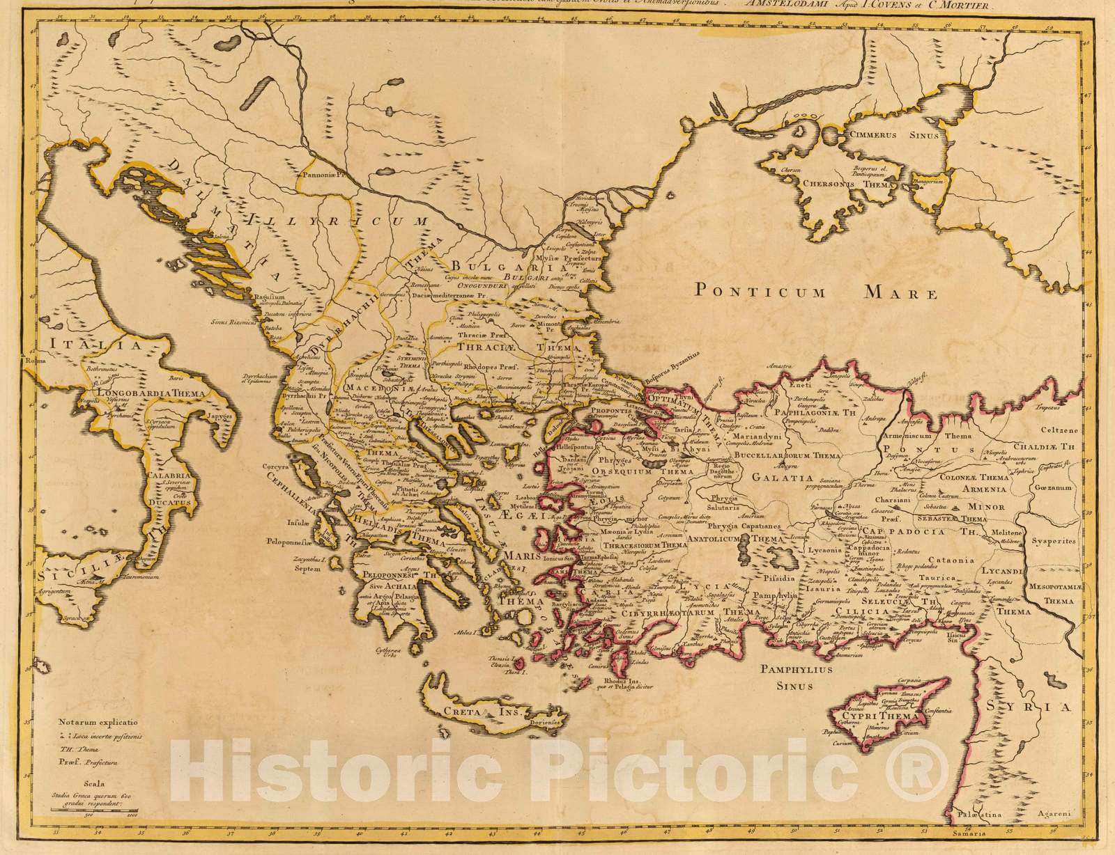 Historic Map : Greece; Turkey, Rome, Asia; Europe 1742 Orbis Romani descriptio. , Vintage Wall Art