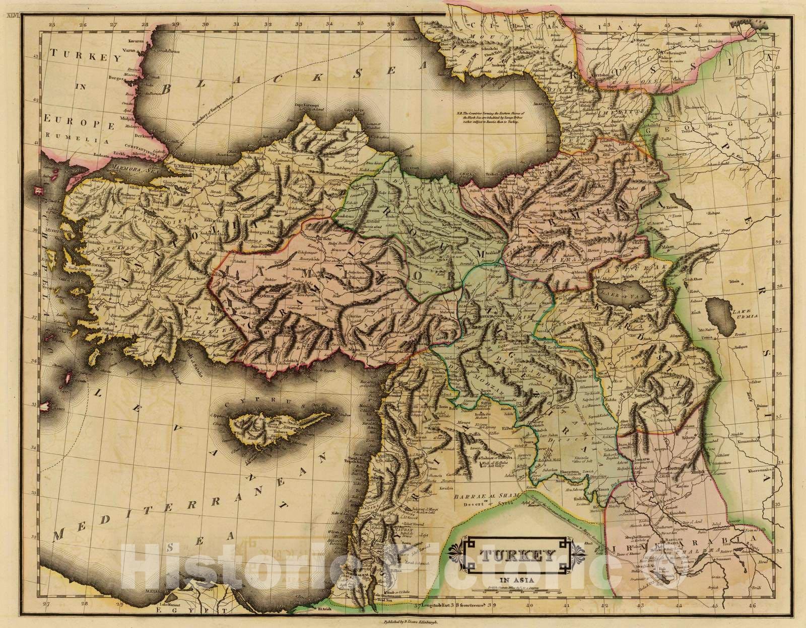 Historic Map : 1831 Turkey in Asia. - Vintage Wall Art